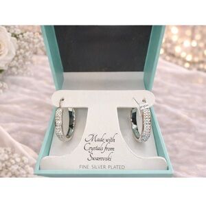 Swarovski Silver Crystal Hoop Earrings